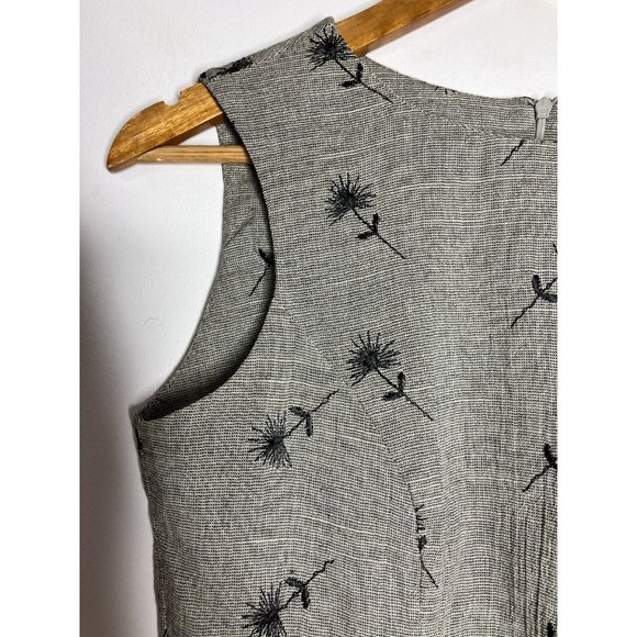 Coldwater Creek Gray Black Embroidered Floral Women's Size 6 Sleeveless Dress - Picture 2 of 8